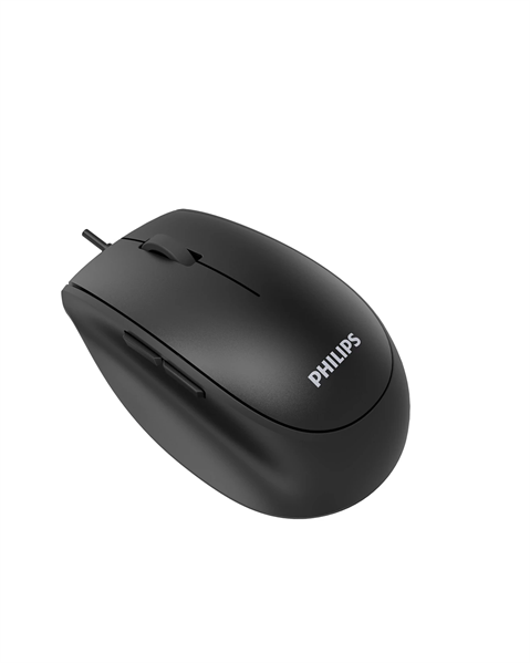 Philips Проводная Мышь SPK7327, 5 кноп., USB 2.0, 1600dpi, бесшумная, Чёрный