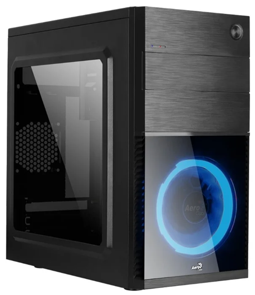 Aerocool Cs-105 Blue (mATX, без БП, 1x USB3.0, 1x USB2.0, 1x 12cm blue LED front fan)