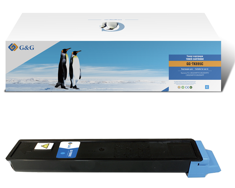 G&G toner cartridge for Kyocera FS-C8020MFP/8025MFP/8520MFP/8525MFPcyan 6 000 pages with chip TK-895C 1T02K0CNL0 гарантия 36 мес.