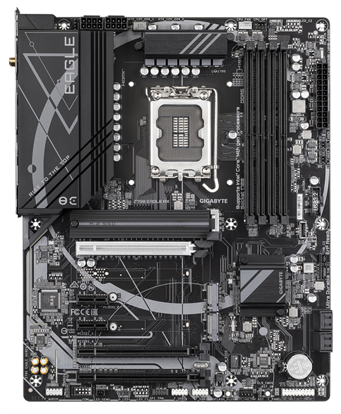 GIGABYTE Z790 EAGLE AX, LGA1700, Z790, 4*DDR5, 4*SATA, 3*M.2, 2*USB 3.2, 2*USB 2.0, Type-C, 3*PCIx16, 2*PCIx1, HDMI+DP, ATX