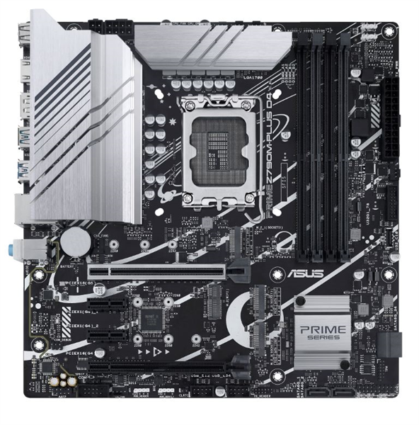 ASUS PRIME Z790M-PLUS D4, LGA1700, Z790, 4*DDR4, 4*SATA, 3*M.2, 6*USB 3.2, 2*USB 2.0, Type-C, 2*PCIx16, 2*PCIx1, HDMI+DP, mATX