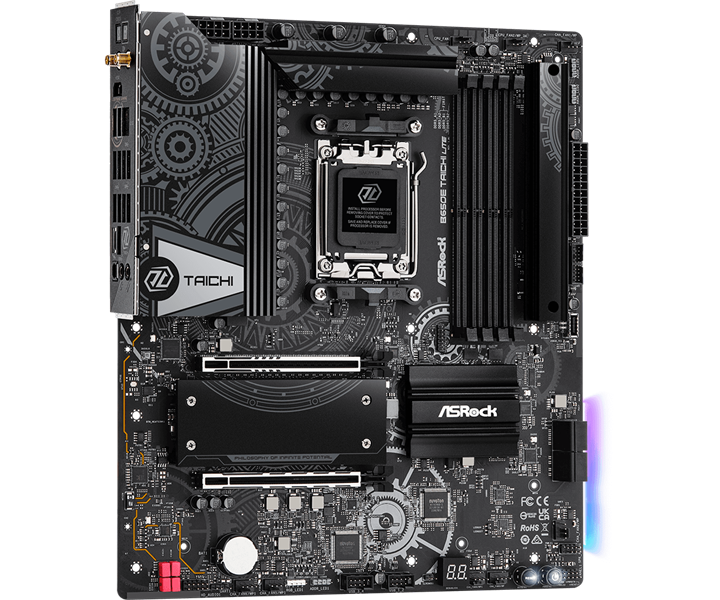 ASROCK B650E TAICHI LITE, AM5, B650, 4*DDR5, 4*SATA, 3*M.2, 11*USB 3.2, Type-C,1*PCIx16, 1*PCIx1, 1*M.2 (Key E), HDMI, ATX