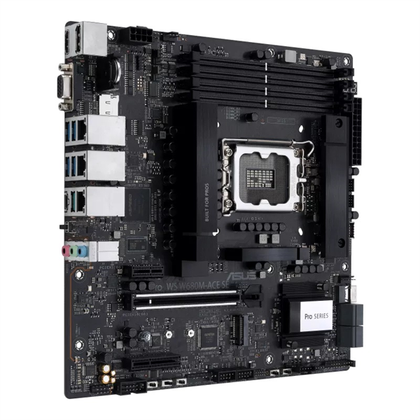 ASUS PRO WS W680M-ACE SE, Intel®LGA1700, 4*DDR5, 8*SATA, 2*M.2, 5*USB 3.2, Type-C, 1*PCIx16, 2*PCIx1, DP+HDMI+VGA, mATX