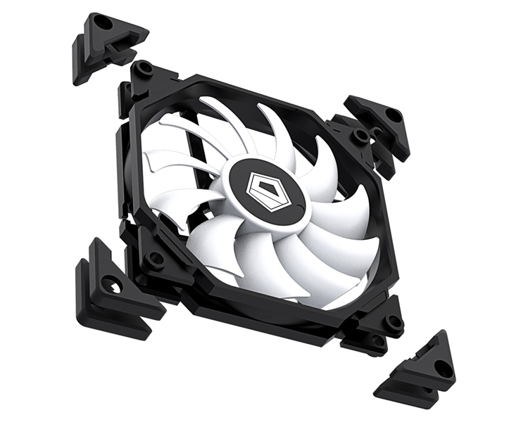 ID-COOLING TF-9215 PWM 92x92x15мм (168шт./кор, PWM, 4pin, черный, резиновые углы, 700-2500об/мин) BOX