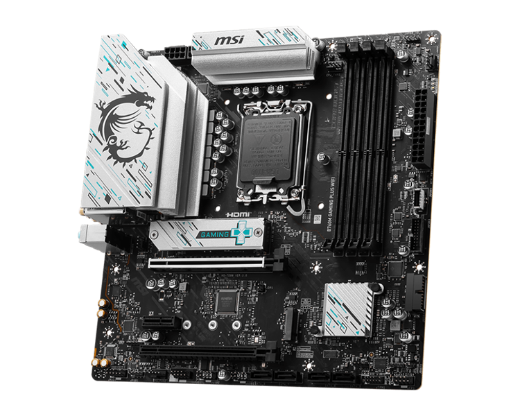 MSI B760M GAMING PLUS WIFI,B760,LGA1700,4DDR5,2PCI-Ex16,1PCI-Ex1,2M.2,4SATA3,2USB3.2 Gen2,7US