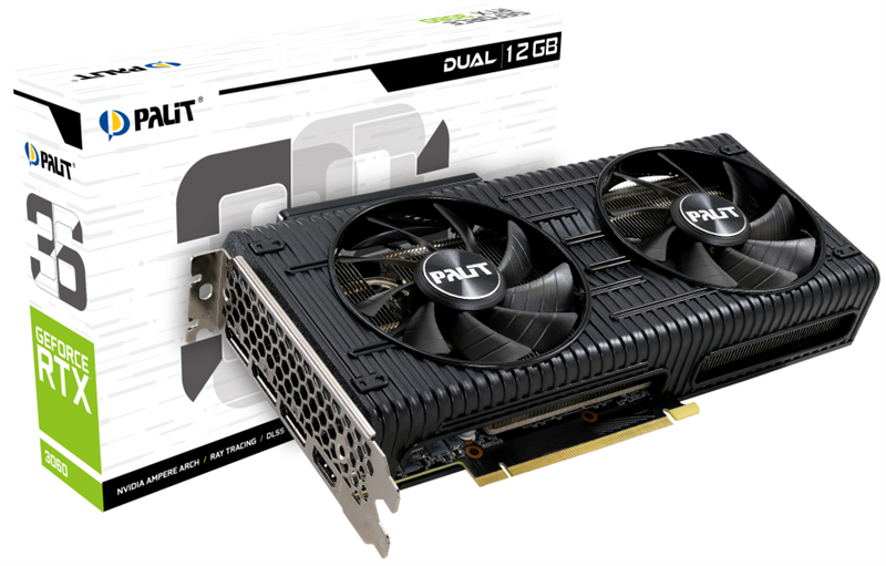 PALIT NE63060019K9-190AD RTX3060 DUAL 12G GDDR6 1320/15000 192bit 3-DP HDMI