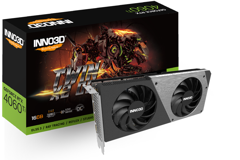INNO3D RTX 4060 Ti Twin X2 OC//RTX4060Ti, HDMI, DP*3, 8G,D6