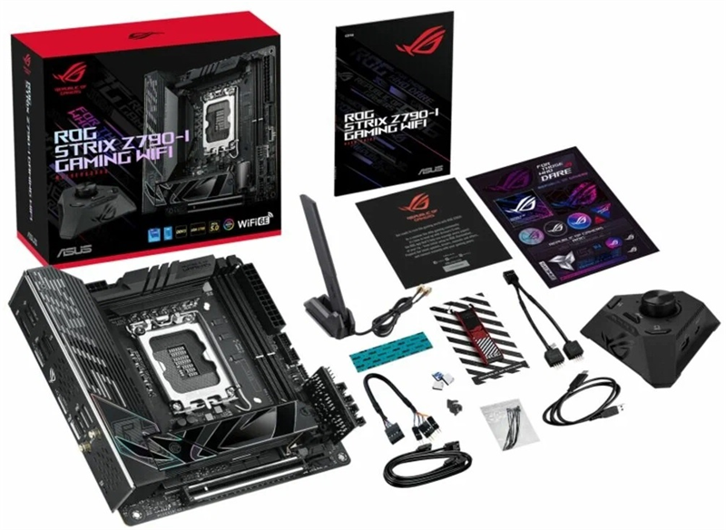 ASUS ROG STRIX Z790-I GAMING WIFI, LGA1700, Z790, 2*DDR5, 2*SATA, 2*M.2, 5*USB 3.2, 2*USB 2.0, 2*USB4, 1*PCIx16, DP+HDMI, mITX; 90MB1CM0-M0EAY0