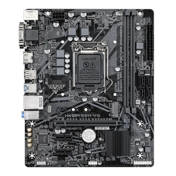 GIGABYTE H410M S2H V2 2.1, LGA1200, Q470, 2*DDR4, 4*SATA, 1*M.2, 2*USB 3.2, 4*USB 2.0, 1*PCIx16, 1*PCIx1, D-Sub+HDMI, Matx