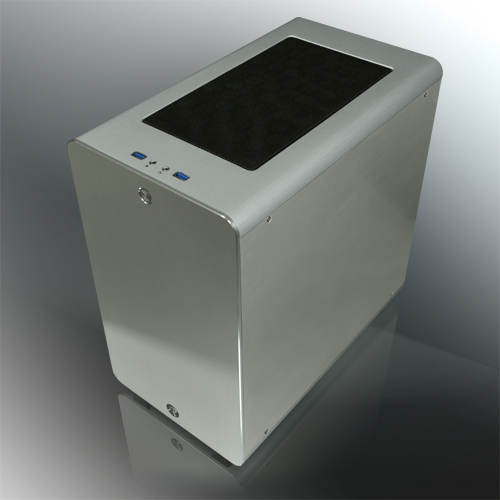 Raijintek THETIS SILVER CLASSIC (Aluminum, ATX; 1.5mm Aluminum side panel; 120x120x25 O-type LED fan pre-installed at rear; 2*USB3.0; Supports 3.5 HDD *2 + 2.5 SSD *2 ; 7 PCI slots; Rubber feet)