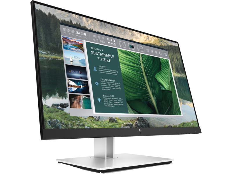 HP E24u G4 23,8 Monitor 1920x1080, 16:9, IPS, 250 cd/m2, 1000:1, 5ms, HDMI, USB-C, USB, DisplayPort, 50/60 Hz, height, tilt, swivel, pivot, Silver (нет евровилки, опция)