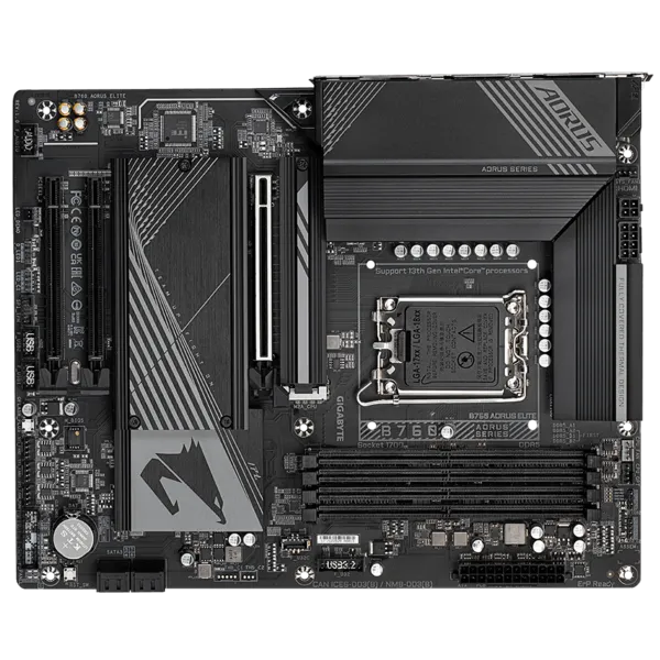 GIGABYTE B760 AORUS ELITE, LGA1700, B760, 4*DDR5, 4*SATA, 3*M.2, 5*USB 3.2, 4*USB 2.0, Type-C, 3*PCIx16, HDMI+DP, ATX