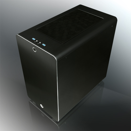 Raijintek THETIS BLACK CLASSIC (Aluminum, ATX; 1.5mm Aluminum side panel; 120x120x25 O-type LED fan pre-installed at rear; 2*USB3.0; Supports 3.5 HDD *2 + 2.5 SSD *2 ; 7 PCI slots; Rubber feet)