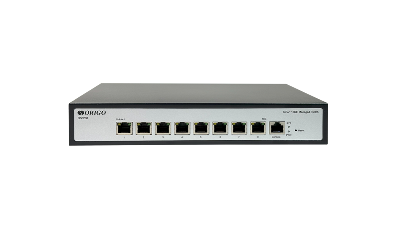 ORIGO Управляемый L2 коммутатор, 8x10GBase-X SFP+, консольный порт RJ-45, комплект для установки в 19" стойку