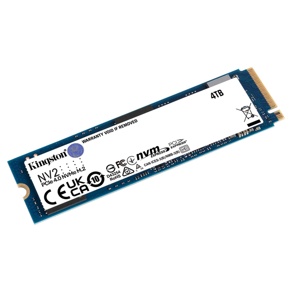 Kingston SSD 4TB NV2 M.2 2280 NVMe Gen4x4 R3500/W2800MB/s MTBF 2M 1280TBW Retail 1 year