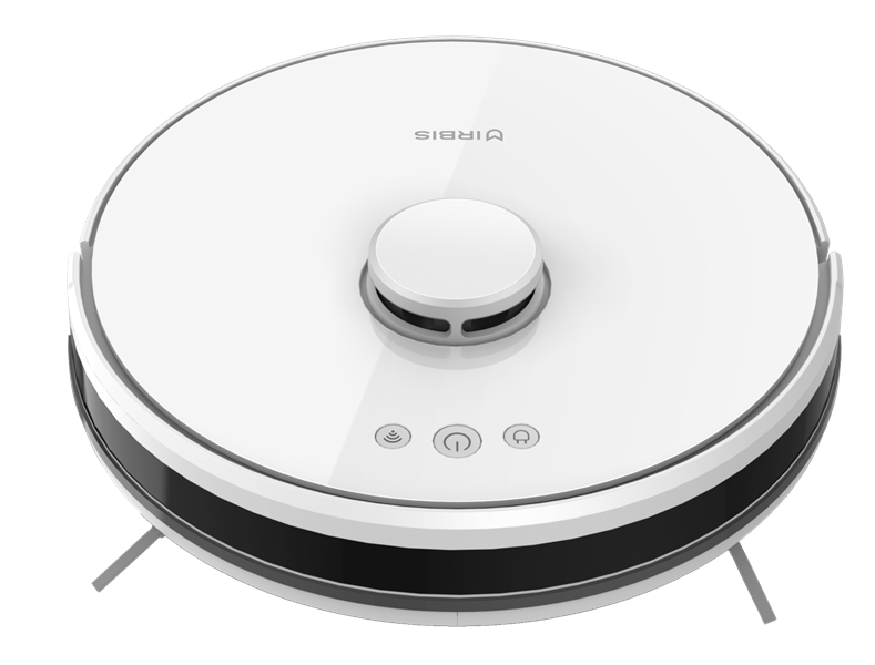 Robot vacuum IRBIS Peach 0421,3000 mAh,28W,3000Pa, Hyrpscope,White, charging stat, power adapter, roller brush & cloth for wet, water tank, dust collector, brushes 2, HEPA filter 2, cleaning brush