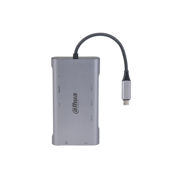 DAHUA Док станция 9 in 1 USB 3.1 Type-C to USB 3.0 + HDMI + RJ45 + VGA + SD/TF +PD Docking Station