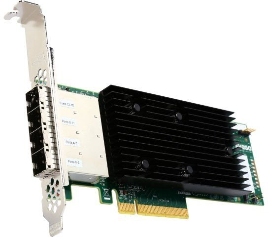 Broadcom Controller 9305-16E (05-25704-00) (PCI-E 3.0 x8, LP, EXTERNAL) SGL SAS12G, 16port (4*mini-SAS HD SFF8644), Каб.отдельно, 1 year