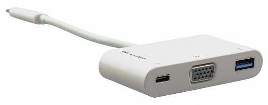 Kramer ADC-U31C/M1 Переходник USB 3.1 тип C вилка на VGA розетку, USB 3.0 розетку и розетку USB 3.1 Type-C для зарядки мобильных устройств