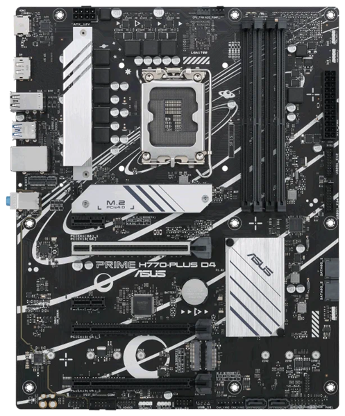 ASUS PRIME H770-PLUS D4, LGA1700, H770, 4*DDR4, 4*SATA, 3*M.2, 5*USB 3.2, 4*USB 2.0, Type-C, 2*PCIx16, 2*PCIx1, HDMI+DP, ATX; 90MB1CU0-M0EAY0