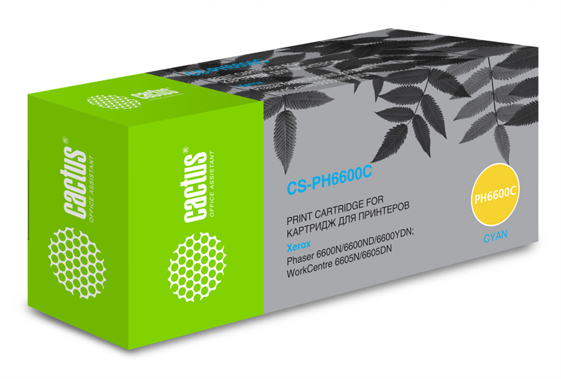 Cactus CS-PH6600C 106R02233 голубой бар.в компл. (6000стр.) для Xerox Ph 6600/WC 6605