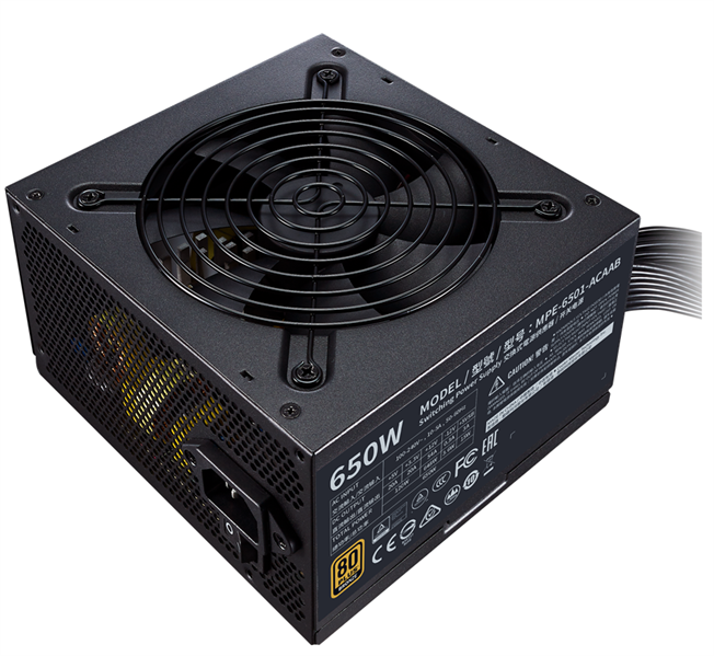 Cooler Master MWE Bronze, 650W, ATX, 120mm, 8xSATA, 4xPCI-E(6+2), APFC, 80+ Bronze