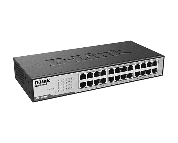 D-Link Неуправляемый коммутатор, 24x100Base-TX, корпус металл