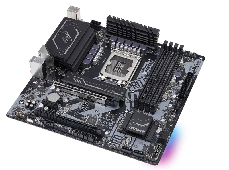 ASROCK B660M PRO RS, LGA1700, B660, 4*DDR4, 4*SATA, 2*M.2, 4*USB 3.2, 2*USB 2.0, 2*PCIx16, 1*PCIx1, 1*M.2 (Key E), HDMI+DP, mATX