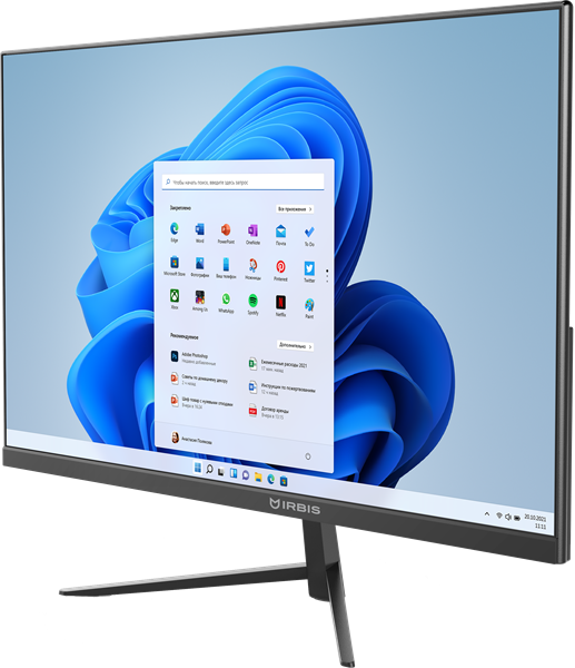 IRBIS MB2382 Breeze 23.8" AIO, CPU intel N4020, 23.8" LCD (1920x1080IPS), 8GB + 256GB SATA SSD, AC wifi, brush dark grey, with RJ45, EU adaptor 12V 3A, Win11 Home