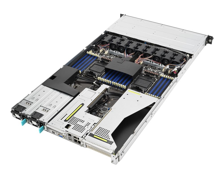 ASUS RS700-E11-RS4U, 1U, 2x LGA4677, 32xDIMM DDR5, 4x 3.5/2.5" hs SATA/SAS*/NVME, 2x M.2, Up to 3+1 PCIe slot (+-1 x OCP 3.0 ), 2x 10Gbe (X710) RJ45 port, 2x1200W, ASMB11-iKVM