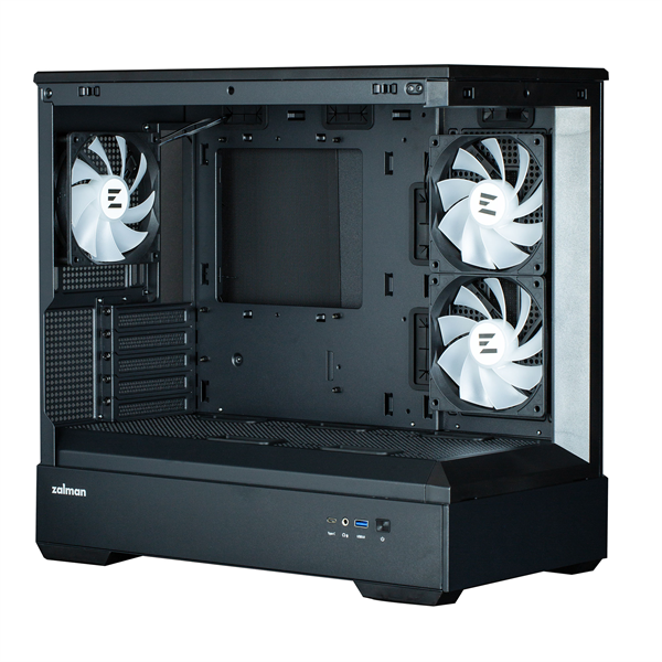 ZALMAN P30, MATX, BLACK, WINDOW, 2x3.5", 3x2.5", 1xUSB TYPE-C, 1xUSB3.0, SIDE 2x120mm ARGB, REAR 1x120mm ARGB