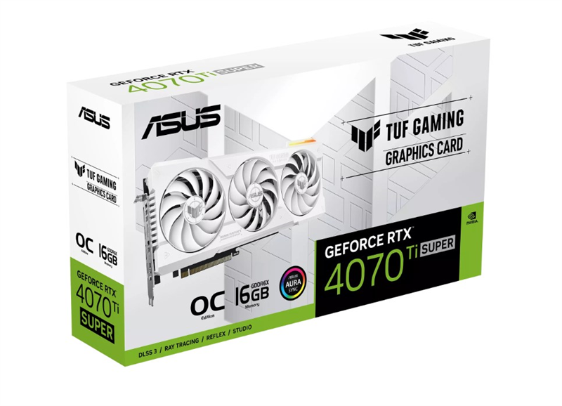 ASUS TUF-RTX4070TIS-O16G-WHITE-GAMING//RTX4070TIS HDMI*2 DP*3 16G D6X; 90YV0KF2-M0NA00