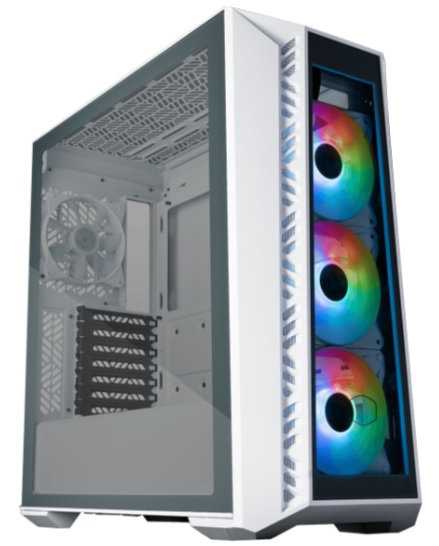 Cooler Master MasterBox 520 WHITE U3x1, U3.1type Cx1, Audio, ARGB fanx3, front TG panel