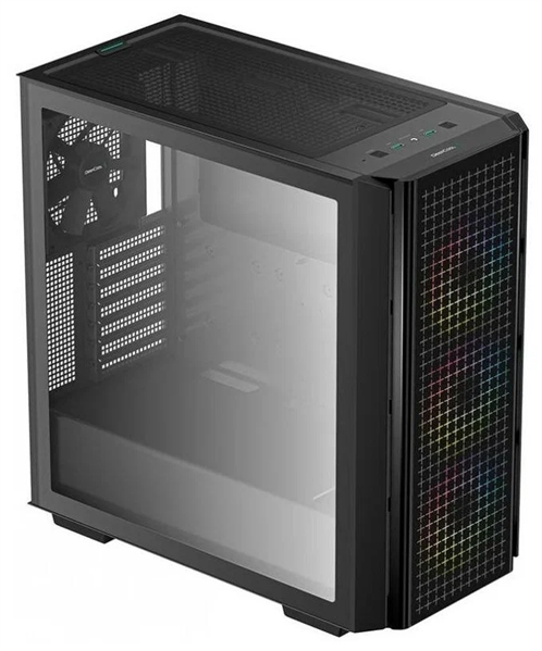 Deepcool CG540 без БП, боковое окно (закаленное стекло), 3xARGB LED 120мм вентилятора спереди и 1x140мм вентилятор сзади, черный, ATX
