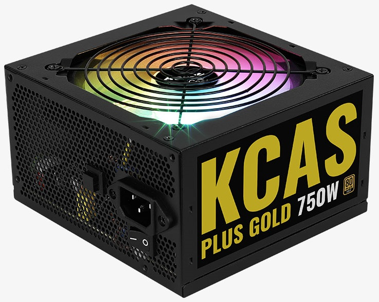 Aerocool KCAS PLUS GOLD 750W <750W, ATX v2.4, APFC, Fan ARGB 12cm, 80+ Gold, Retail>