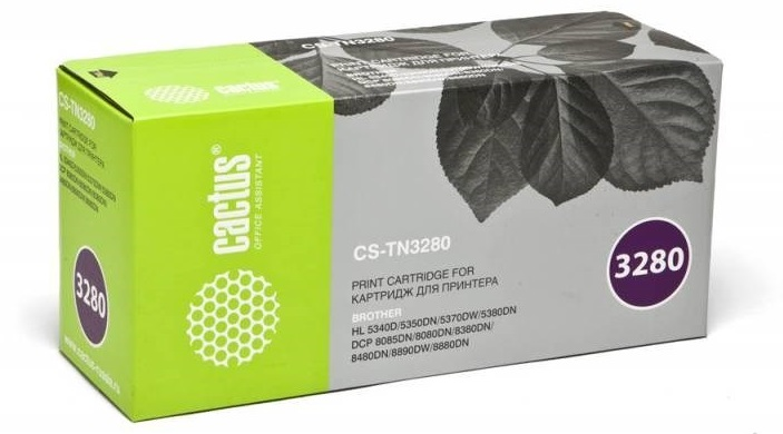 Cactus CS-TN3280 TN-3280 черный (8000стр.) для Brother DCP-8085/8085DN/HL-5340/5340D/5350/5350DN/5370/5370DW/MFC-8880/8880DN