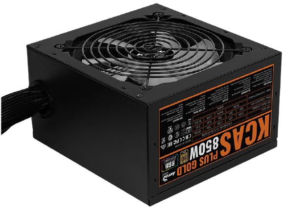 Aerocool KCAS PLUS GOLD 850W <850W, ATX v2.4, APFC, Fan ARGB 12cm, 80+ Gold, Retail>