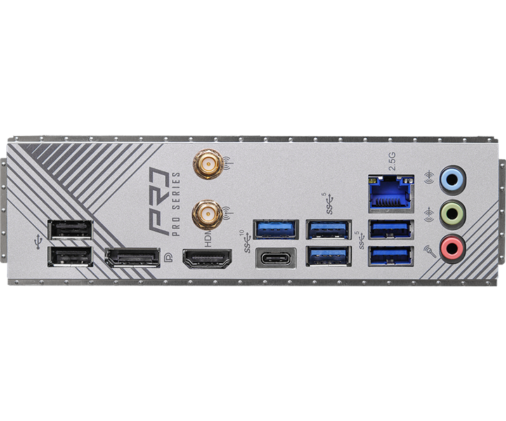 ASROCK B760 PRO RS WIFI, LGA1700, B760, 4*DDR5, 4*SATA, 3*M.2, 5*USB 3.2, 2*USB 2.0, Type-C, 3*PCIx16, 1*PCIx1, 1*M.2 (Key E), HDMI+DP, ATX