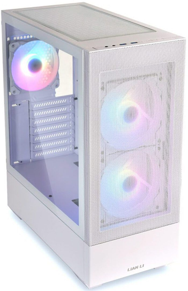 LIAN LI Lancool 205 Mesh White, Medium Case: ATX, Micro-ATX, Mini-ITX, 2xUSB 3.0, 2xAudio, Included Fans: 2x140mm ARGB PWM, 1x120mm ARGB PWM