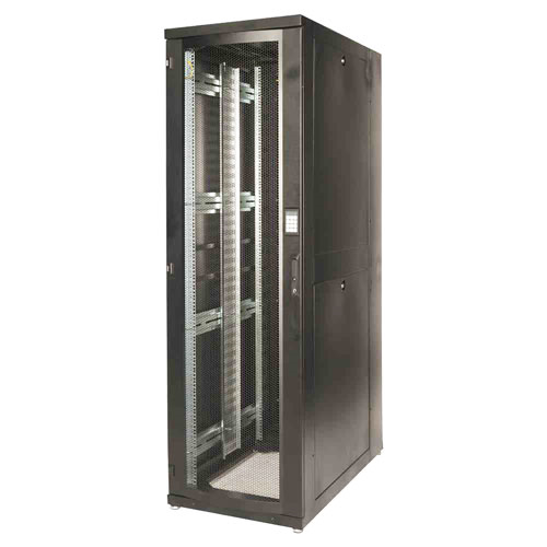 Lande DYNAcenter 19" Серверный напольный шкаф для ЦОД 42U, 600х1200, передняя дверь одностворчатая, задняя дверь двустворчатая, перфорация, цвет черный