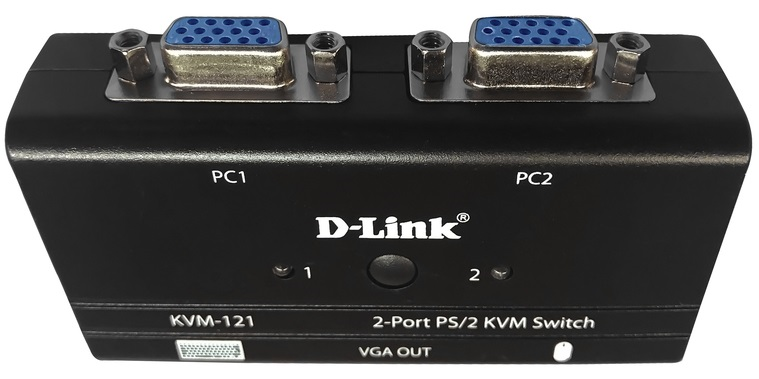 D-Link 2-портовый KVM-переключатель с портами VGA и PS/2