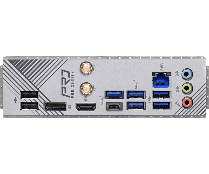 ASROCK B760 PRO RS/D4 WIFI, LGA1700, B760, 4*DDR4, 4*SATA, 3*M.2, 5*USB 3.2, 2*USB 2.0, Type-C, 3*PCIx16, 1*PCIx1, 1*M.2 (Key E), HDMI+DP, ATX