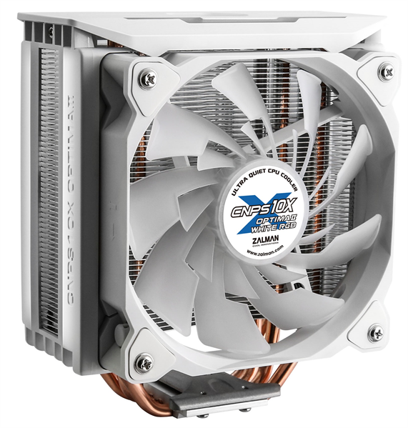 ZALMAN CNPS10X OPTIMA II WHITE RGB, 120mm RGB FAN, 4 HEAT PIPES, 4-PIN PWM, 1500 RPM, 27DBA, HYDRAULIC BEARING, FULL SOCKET SUPPORT