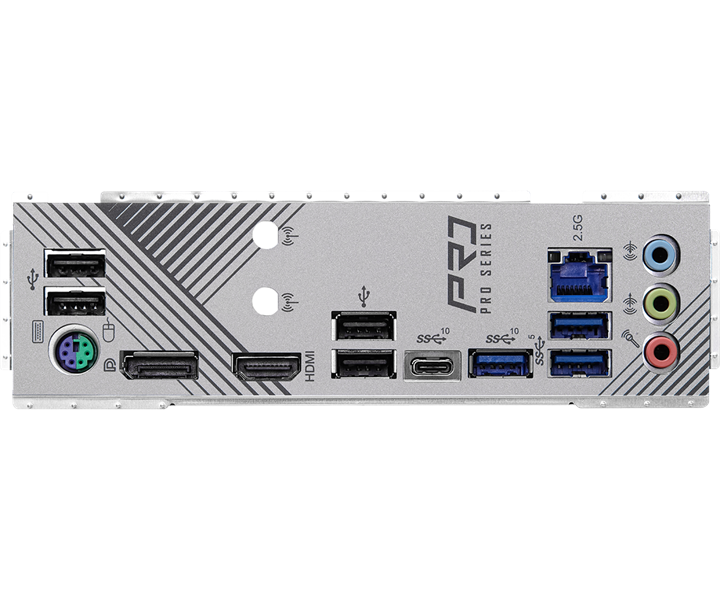 ASROCK Z790 PRO RS, LGA1700, Z790, 4*DDR5, 8*SATA, 4*M.2, 3*USB 3.2, 4*USB 2.0, Type-C, 2*PCIx16, 2*PCIx1, 1*M.2 (Key E), HDMI+DP, ATX