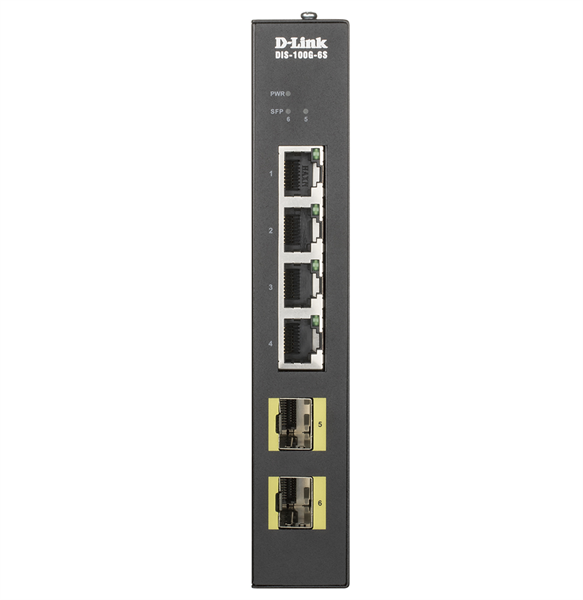D-Link Промышленный неуправляемый коммутатор, 8x1000Base-T, 2x1000Base-X SFP, защита от статического электричества до 6 кВ, релейный выход для оповещения о сбое питания, -20..65°C, корпус металл IP40,