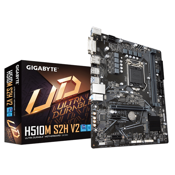 GIGABYTE H510M H V2, LGA1200, H470, 2*DDR4, 4*SATA, 1*M.2, 2*USB 3.2, 4*USB 2.0, 1*PCIx16, 1*PCIx1, D-Sub+HDMI, mATX
