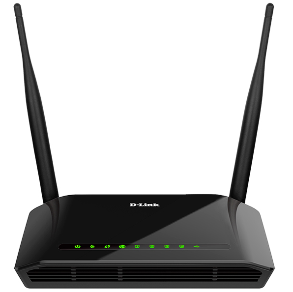 D-Link N300 Wi-Fi Router, 100Base-TX WAN, 4x100Base-TX LAN, 2x5dBi external antennas, USB port, 3G/LTE support