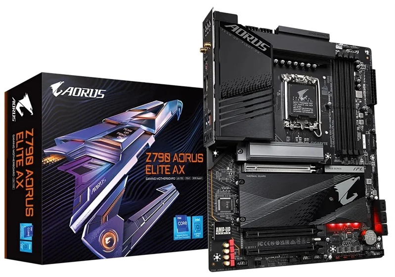 GIGABYTE Z790 AORUS ELITE AX, LGA1700, Z790, 4*DDR5, 6*SATA, 4*M.2, 5*USB 3.2, 4*USB 2.0, Type-C, 3*PCIx16, HDMI+DP, ATX