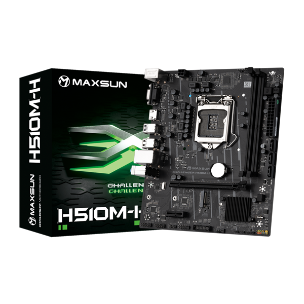 MAXSUN MS-Challenger H510M-H, LGA1200, H470, 2*DDR4, 3*SATA3, M.2, 2*USB 3.2, 4*USB 2.0, 1*PCIEx16, 1*PCIEx1, VGA+HDMI, mATX