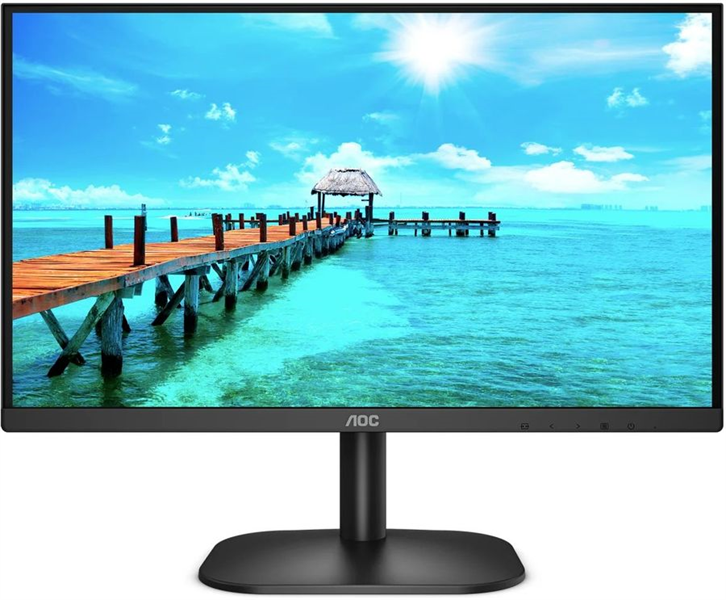 23,8" AOC 24B2XDA 1920x1080, WLED, 16:9, IPS, 250 cd, 1000:1, 20M:1, 4ms, 178/178, VGA, DVI, HDMI, 75Hz, Speakers, Tilt, Внеш, VESA, Black, 3y